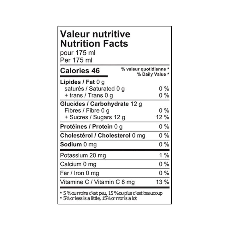 limonade lime menthe valeur nutritive